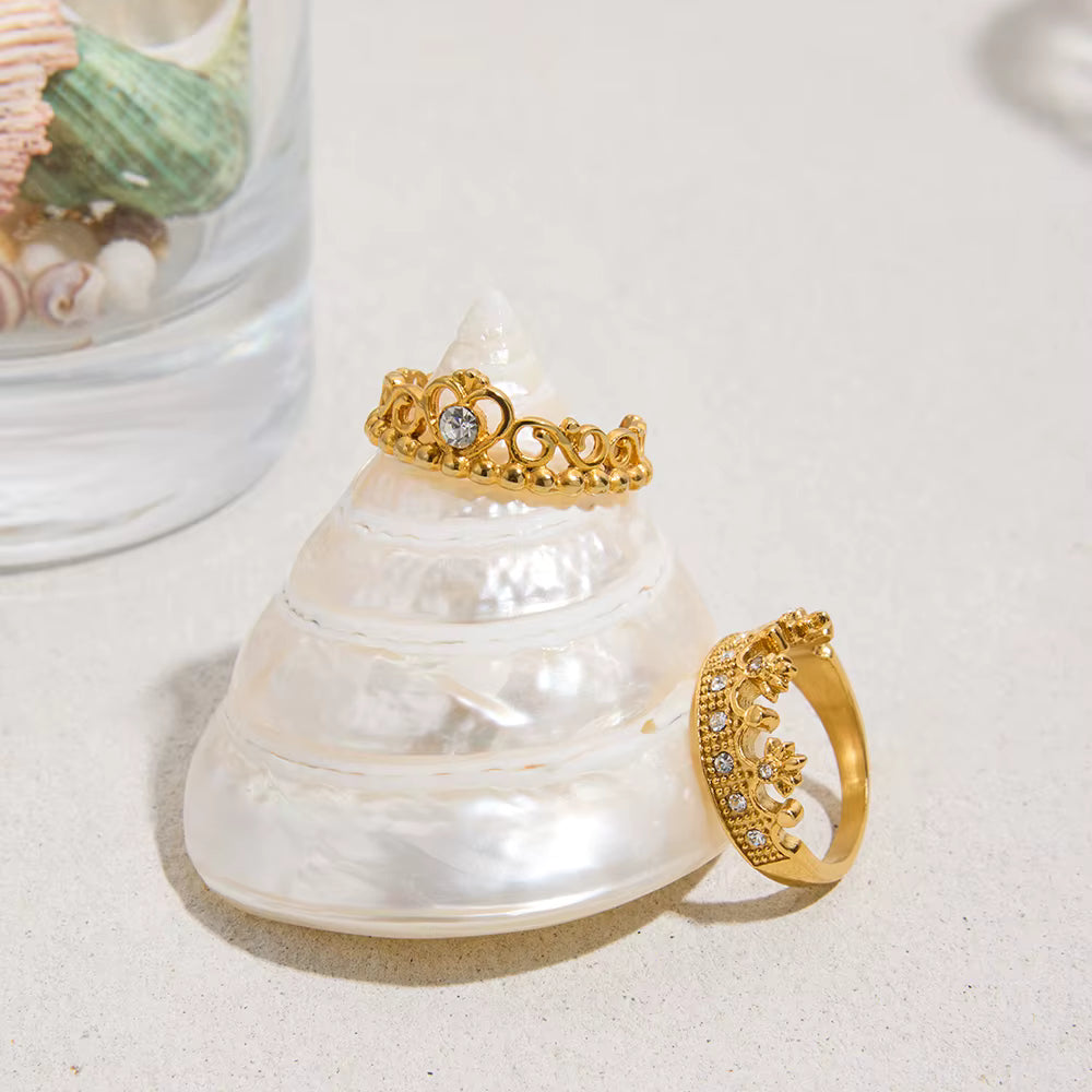 „Youthway Minimalistischer Kristall-Kronenring"