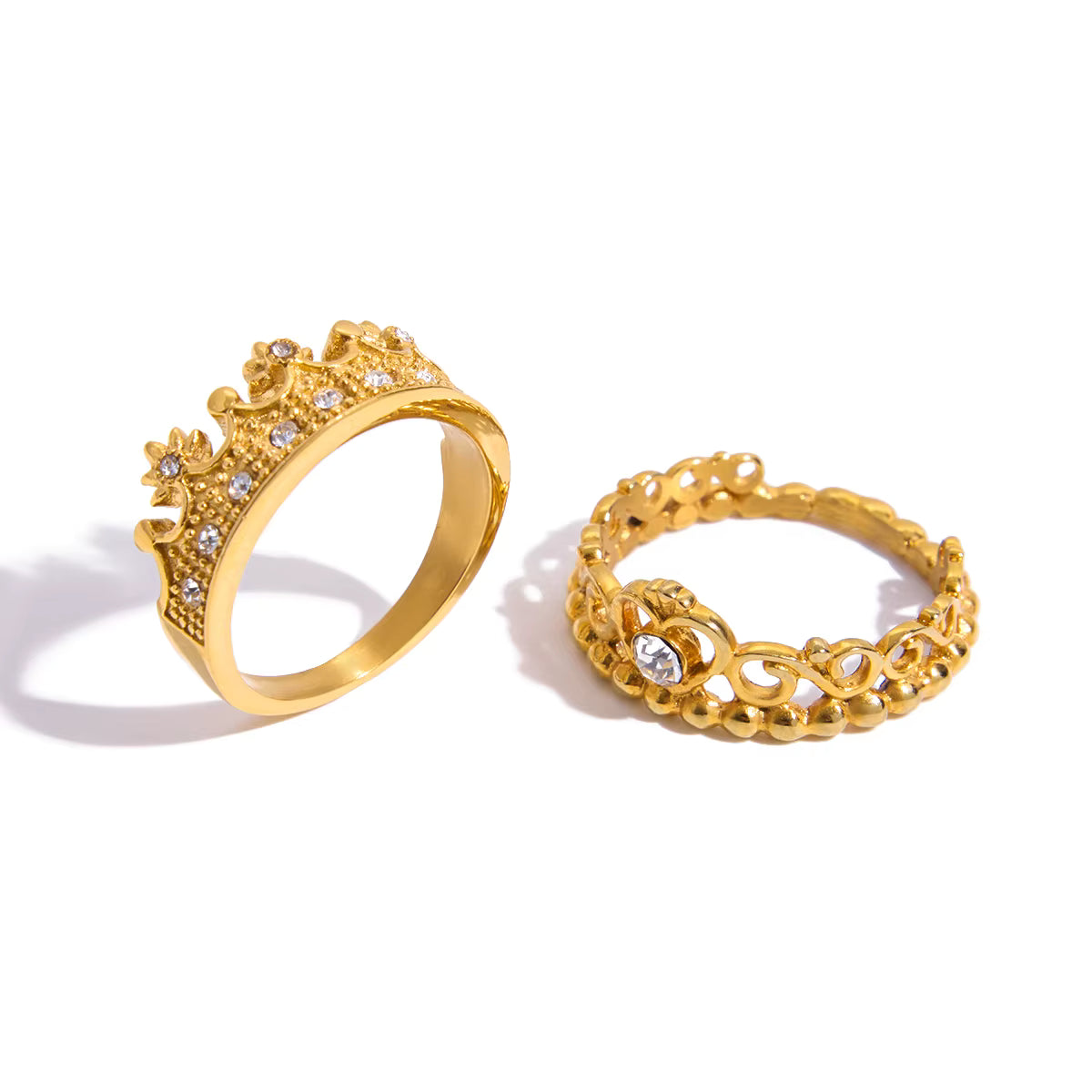 „Youthway Minimalistischer Kristall-Kronenring"