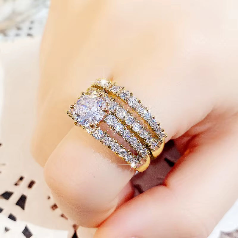 "Huitan Iced Luxe Ring Duo"