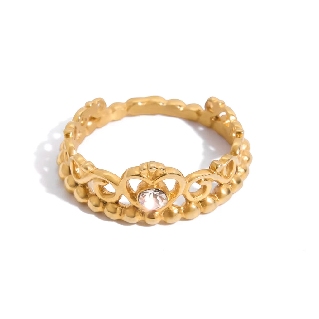 „Youthway Minimalistischer Kristall-Kronenring"