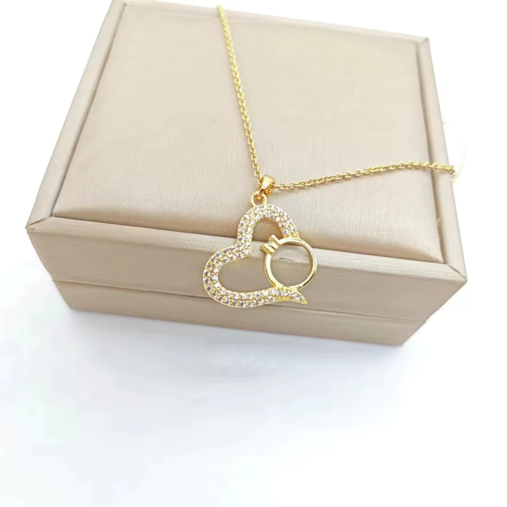 „Edelstahl Herz- & Schmetterlings-Halskette“