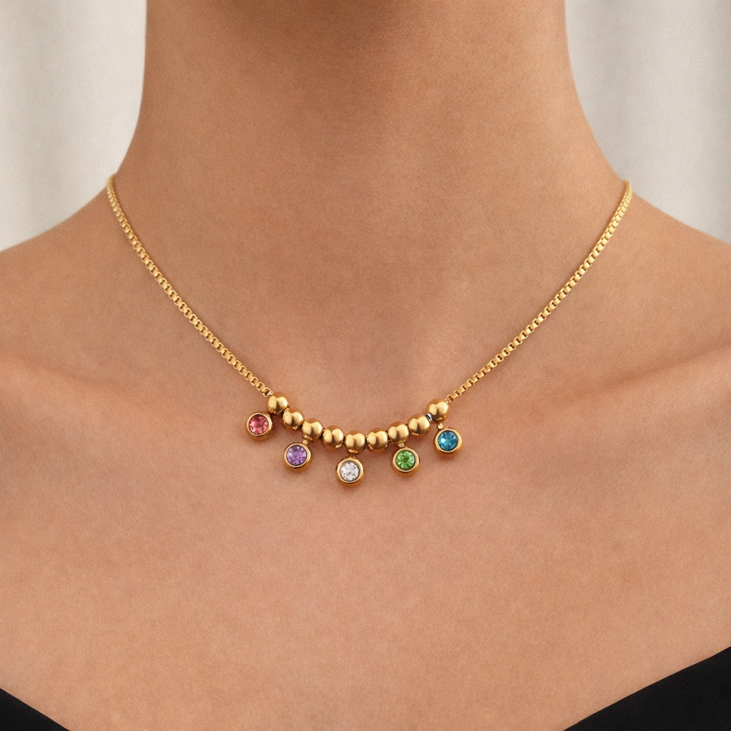 "EILIECK Golden Zircon Choker Necklace"